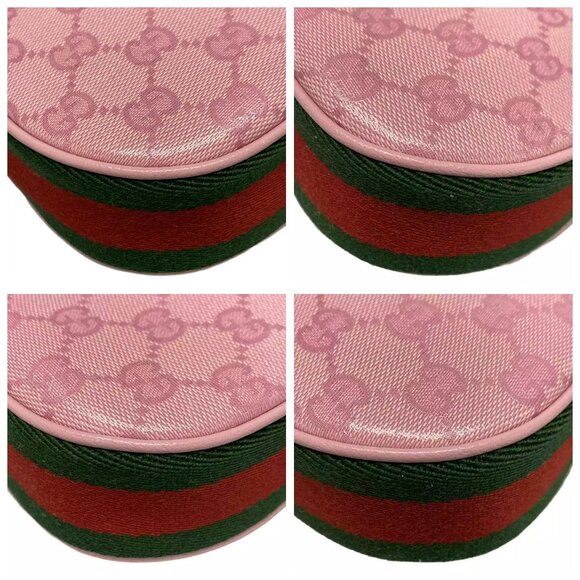 Auth GUCCI Attache Small Shoulder Bag Pink Green Red Coated Canvas 1583-111524 - Picture 6 of 14